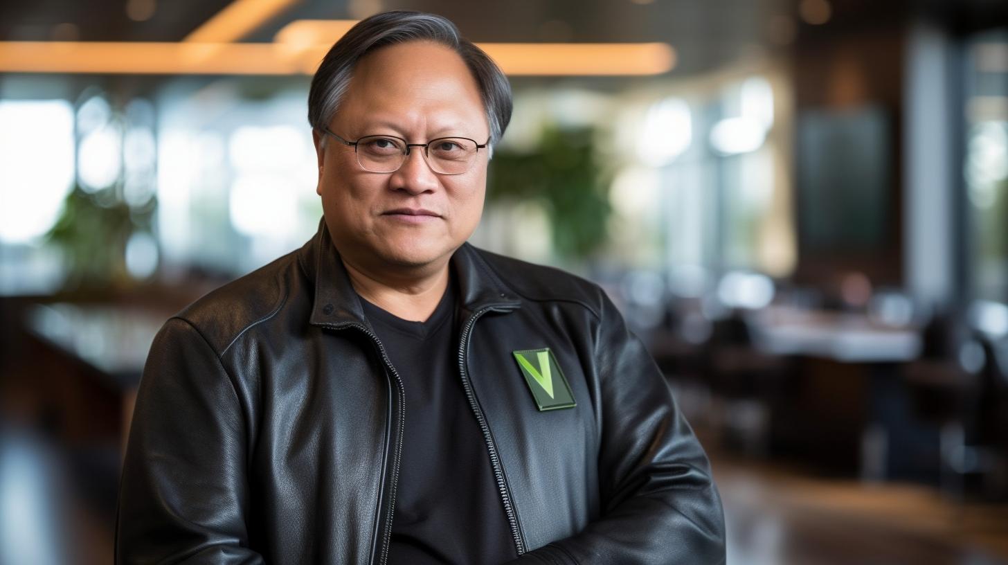 Un hombre asiático con gafas y chaqueta de cuero en un restaurante, con un estilo futurista y tonos de bronce claro y verde.