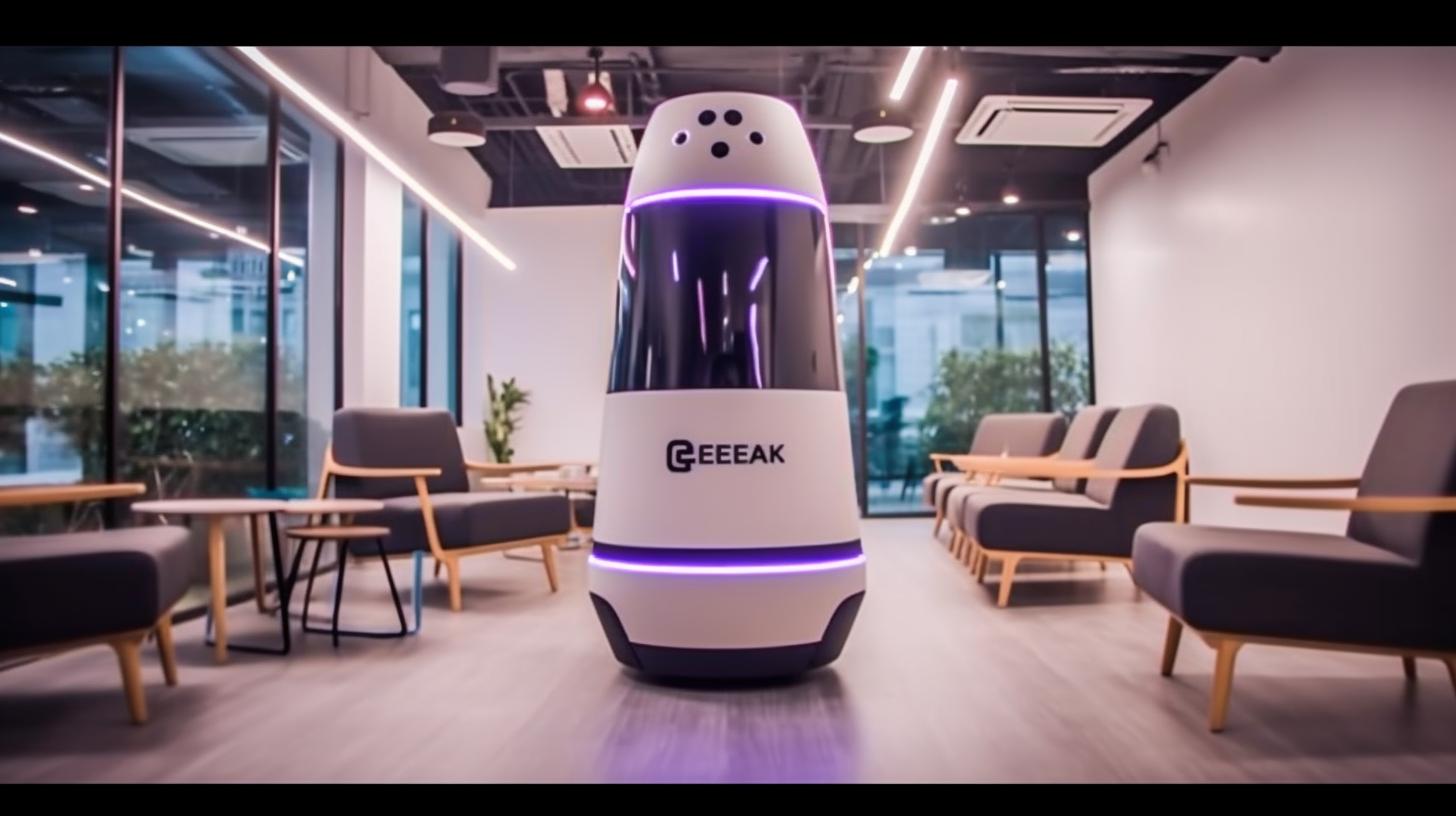 "Video de un robot móvil de Rekin Intelligent Automation, presentado con una calidad etérea y soñadora, evocando la estética de una película Kodak Ektar 100."