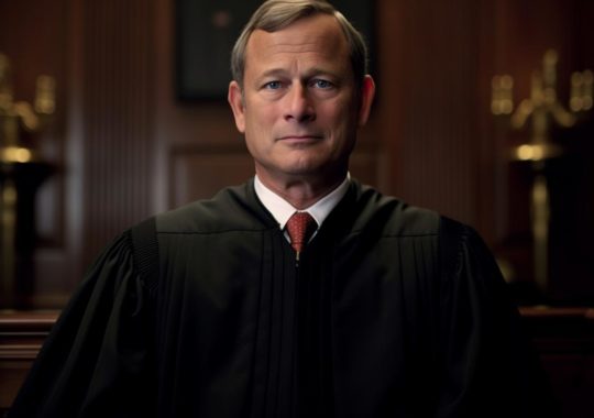 Un hombre vestido de traje posando en un tribunal de justicia, con una expresión facial fuerte, en un retrato de alta calidad al estilo de las celebridades.